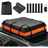 COSTWAY Borsa da Tetto per Auto Impermeabile 15Cu.Ft/425L, Box Tetto Universale con Tappetino Antiscivolo+ 10 Cinghie+ 6 Ganci, Sacca per Auto con/senza Barre Portapacchi(Arancione)