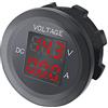 Yheonver Voltmetro Digitale Un LED per Auto DC 12V / 24V LED Dual Voltmetro Amperometro Indicatore di Tensione per Barca Auto Universale Impermeabile Rosso
