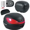 A-Pro Bauletto Baule con schinale Moto Scooter Piastra Universale 31 Litri Nero Opaco