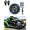 D'ANGELO 1988 Kit Ruotino di Scorta 15 compatibile con Smart Fortwo III/Brabus/Cabrio con Cric, Chiave, Guanti e Sacca 125/80R15