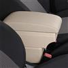 RZCREW Bracciolo Centrale Compatibile con Fiat 500 2011-2018 2019 2020 2021 Scatola Bracciolo per Auto Dedicata Scatola Portaoggetti Bracciolo A Doppio Strato Contenitore Centrale Bracciolo(Beige)