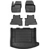 MOTOS Set di tappetini in gomma e tappetini per il bagagliaio per Ford Kuga II 2013-2019 Migliorare il comfort di viaggio con tappetino antiscivolo auto 3D- tappetini per tutte le stagioni auto, prote
