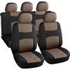 Rebeca Shop A20 Coprisedili Per Auto Universali | Modello Trapuntato | Set Fodere Anteriori e Posteriori | Zip (A20 Trapuntato Beige)