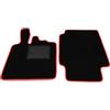 Generico Tappetini compatibili con Smart Fortwo W450 1998-2007, bordo rosso, kit tappetini auto personalizzati, set tappeti in velluto, tappeto auto