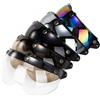 SIXRUN Visiera Universale per Casco retrò a 3 Scatti, Lente per PC, Protezione Solare Antivento per metà Viso e Caschi da Moto 3/4 (#)