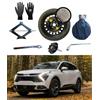 D'ANGELO 1988 Kit Ruotino di Scorta 17 compatibile con Kia Sportage con Cric, Chiave, Vite, Guanti e Sacca 135/90R17