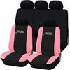 Susy Shop Coprisedili auto universali Made in Italy - Racing - schienali posteriori con 2 zip - airbag compatibili (Nero/Rosa)