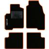QUEMAR Tappetini Auto compatibili con Panda III dal 2012 e Hybrid/Kit Tappeti Moquette e Gomma su Misura (Set 2 Anteriori + 2 Posteriori)/ Ricami e Colori Personalizzati (Bordo Arancio, 1 Ricamo)