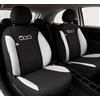 Auto Accessori Lupex | Coprisedili Auto Compatibili con 500X 2014-2023, Set 12 Pezzi, Made in Italy, Tessuto Policotone, Fodere Protezioni Sedili Anteriore e Posteriore (Nero/Bianco)