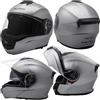 A-Pro Casco Modulare Apribile P/J Moto Touring Sport Visiera Parasole Argento XS