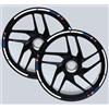 DualColorStampe Strisce Adesive Cerchi Moto 17 Pollici - Set per 2 Ruote - Design Racing Rosso Bianco Blu e Nero - Resistenti a Pioggia e Sole - Adesivi Ruote Moto Lucidi - Modello D0137
