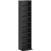 HOMCOM Scaffale Porta CD con 6 Ripiani Regolabili, Capacità di 260 CD/120 DVD, 33x24x140 cm, Nero