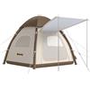 Outsunny Tenda Gonfiabile 3 Persone, Montaggio Rapido, Tenda da Campeggio Esterna con Pompa, Finestre a Rete e Tetto Rimovibile, Bianco Crema | Aosom Italy