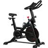 SPORTNOW Cyclette da Casa con Resistenza Magnetica, Display LCD, Porta Telefono e Portaborraccia, 111,5x52,5x114,5 cm, Nero | Aosom Italy