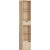 HOMCOM Scaffale Libreria a 4 Ripiani Aperti con Armadietto e Cassetto, 30x24x158 cm, Color Legno | Aosom Italy