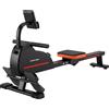 SPORTNOW Vogatore Magnetico per Muscolazione con Bluetooth Connesso, 16 Livelli di Resistenza, 135x42x72 cm, Rosso | Aosom Italy