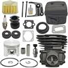 UYTGFO Adatto for Husqvarna 353 346XP 350 Motosega professionale Pezzi di ricambio 45mm Cilindro Pistone Silenziatore di scarico Kit filtro aria