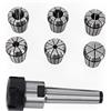 BOSUGE 6Pz ER32 Pinze Mandrino + MT3 Morse Codolo Mandrino Portautensili, Filettatura Barra di Traino M12, Kit Pinze in Acciaio per Molle Chiave a Conchiglia per Fresatrice CNC Utensili Industriali