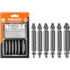 KENDO Set di 6 estrattori per viti danneggiate HSS - rimozione per viti spogliate, dadi e bulloni, strumenti per trapano per una facile rimozione di hardware arrugginito e rotto, facile rimozione di