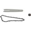 Tixiyu Set catena per moto in acciaio, 186 mm, piastra guida 230 mm, catena da 15,2 cm, accessori di ricambio per mini moto elettrica, taglio rami di legno