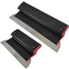 Contoo Ergoplast - Set di 2 spatole da 40 cm + 80 cm, per cartongesso, in acciaio inox da 0,3 mm, impugnatura in plastica, ultra leggera, per intonacare e stucco