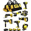 DEWALT STANLEY FatMax Kit SVK20834A (SFMCD721 + SFMCH900 + SFMCS500 + SFMCS600 + SFMCE500 + SFMCS300 + SFMCG400 + SFMCF810 + 3 Batterie 4,0 Ah + Caricabetterie + 2 Borse)