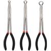 CASOMAN 3Pcs 11 Hose Gripper Plier Set, Black & Red, 5/16-Inch, 1/2-Inch, 3/4-Inch Dia, Offset Spark Plug Boot Removal Pliers Serrated Jaws for Hard to Reach Narrow Spaces