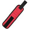 Yvxotrxnk Strong Magnetic Wristband Tool Belt with 12 Magnets for Men & Women, Cool Gadget Holder for Screws, Nails, Drill Bits, Adjustable Wrist Organizer for Repair & DIY (Red)