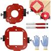 Genérico Fresatrice Raggio Angolo Set di guide a dima per router in lega di | Dime per Frese Raggio Angolare Set Carpenteria Legno Con Strumento Ausiliario Bloccaggio Posizionamento