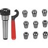 Baxnore Morsetti a molla ER25, pinza a molla in acciaio al carbonio, pinza conica Morse resistente agli urti con chiave, portautensili conico per utensile per fresatura CNC (MTB3-ER25-M12)