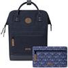 Cabaïa - Zaino Adventurer Zurich - Medium 18L - Idrorepellente - scomparto per PC fino a 13″ - 2 tasche intercambiabili - Vegan certificato - Zaino da viaggio, lavoro e scuola - Blu