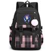 LKY STAR Unisex Blue Lock Zaino con Ciondolo in Peluche e Distintivo Carino Donna Ragazze Grande Capacità per la Scuola Viaggio Casual Backpack per Studenti
