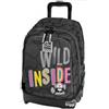 Tinta Unita Trolley Zaino Scuola Dream Cross, Wild Sganciabile NUOVE RUOTE SALI SCALE con carrello amovibile TINTAUNITA Pool Over