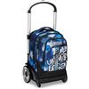 Seven Trolley Scuola Tyre Maxi Ruote, Blu, Retrocolor, 3 in 1, Triplo Uso, Zaino Con Carrello Sganciabile e Crossover System, Zaino Scuola Viaggio, Bambino Ragazzo