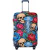 Zelinge Design carino bagagli copre per valigia viaggio valigia copertura protezione antigraffio coperture, Teschi Fiori Vibranti, for 25-28 Inch Luggages L