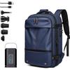 Generic Zaino Sottovuoto Viaggio Con Pompa, Aereo Bagaglio a Mano Borsa da Cabina per Donna Uomo Zaini 17 Pollici Porta PC Casual Impermeabile lucchetto Daypack (Blu)