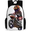 QPIRINMEX Motocross Zaino Per Bambini Ragazze Ragazzi, Zaino, Zainetto, Scuola Elementare, Perfetto Per Tornare A Scuola O Educazione Fisica, Regali E Viaggi 17 Pollici
