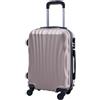 R.Leone Valigia Trolley Bagaglio a mano Rigido Ultraleggero in ABS 4 Ruote Autonome (Oro, 3037 Valigia 50x35x20 cm)