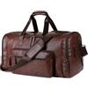 YXINAER Borsone da Viaggio Pelle Borsa da viaggio for uomo d'affari di grande capacità, retrò, in pelle PU, con tracolla, for esterni(Coffee)