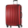 Hauptstadtkoffer ALEX Trolley Rigido Espandibile 75 cm (119 L) con Lucchetto TSA, Valigia da Viaggio Robusta con 4 Ruote Doppie, Rosso