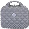 Camomilla Milano Vanity Case (15 lt.), Beauty Case da Viaggio, Materiale Rigido, Chiusura Zip, Colore Argento