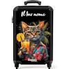 NoBoringSuitcases.com Valigia Bagaglio a Mano, Trolley 55x40x20, 10 kg, Personalizzabile (Gatto - Tropicale)
