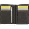DUDU Portafoglio da uomo a libro RFID in pelle multicolore con lampo Coffee brown