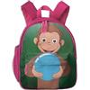 ZhangYu Curious George Classic Borsa da scuola per studenti Zaini per bambini Rosa