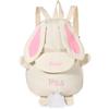 Presentimental Zaini Personalizzati per Bambini con Nome Zaino Coniglio per Bambine Bambini Regalo per Figlia Figlio l'asilo e la scuola (bianco)
