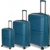 Valigeria.shop Set 3 Valigie Trolley Rigido in Polipropilene - Espandibile +25% con Ruote Doppie Silenziose TSA Bagaglio a Mano 55x40x20 Ryanair Lowcost Media Grande - Impermeabile Antigraffio PP-04 (Blu Petrolio)