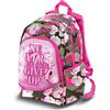 DIMENSIONE DANZA SISTERS CAMOGLITTER, Zaino Scuola Bambina 3 Zip, 2 Tasche laterali, Spallacci Imbottiti Regolabili, Capacità 20L, Tessuto Glitterato Fucsia Fluo
