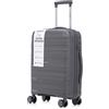 R.Leone Valigia da 1 Fino a Set 3 Bagaglio a mano 55x40x20 Ryanair, Medio, Grande Ultra Strong Antiurto Trolley leggero 8 ruote Polipropilene 9180 (Grigio, L Valigia Grande)