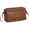 Generic Borsa da toilette da viaggio for uomo e donna, in pelle PU, for bagno, strumenti da barba, organizer, pochette for il trucco(Brown)
