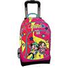 Batman Zaino Trolley Me Contro Te Glamour Fucsia Giallo Sganciabile 3 Ruote con Luci 46x30x20 cm + 1 Evidenziatore con Timbrino in Omaggio